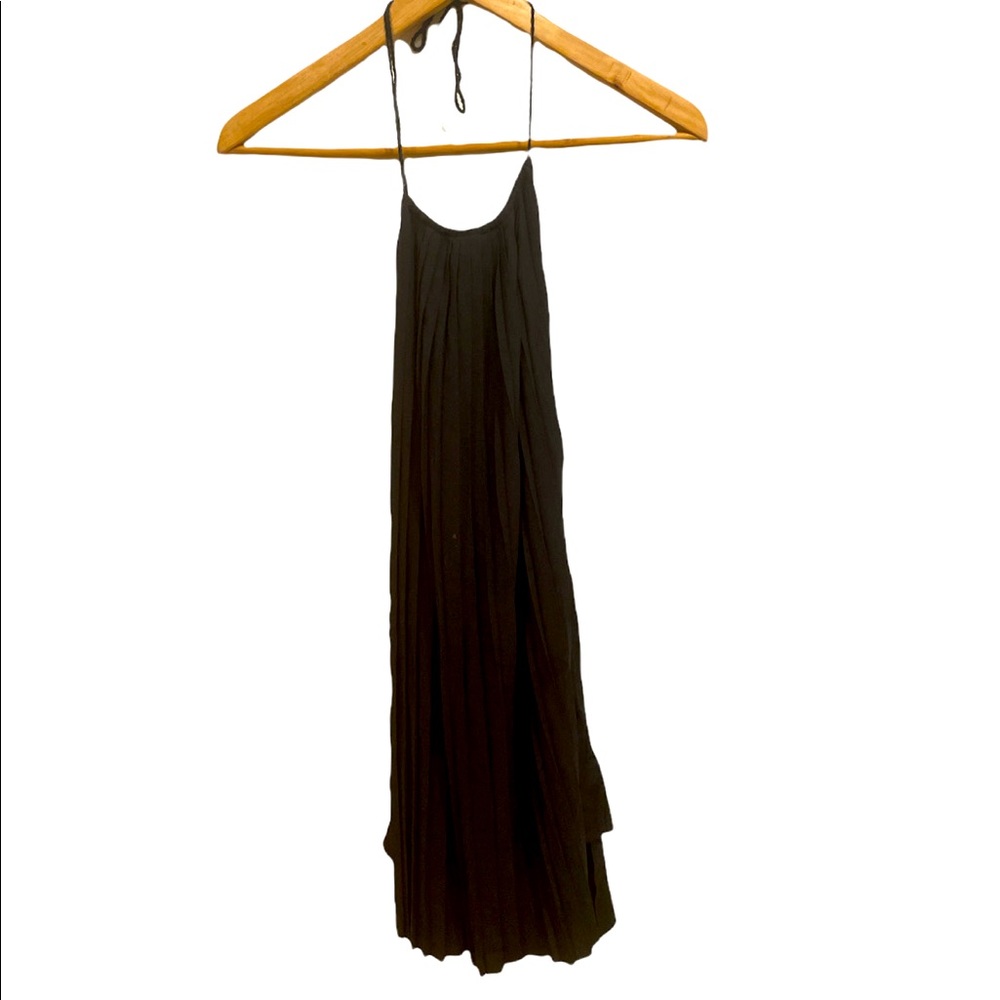 LA PERLA Pleated Halter Tunic / Mini Dress in Black
